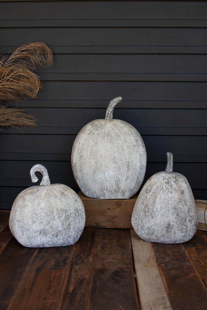 Rustic Metal Pumpkins, Grey