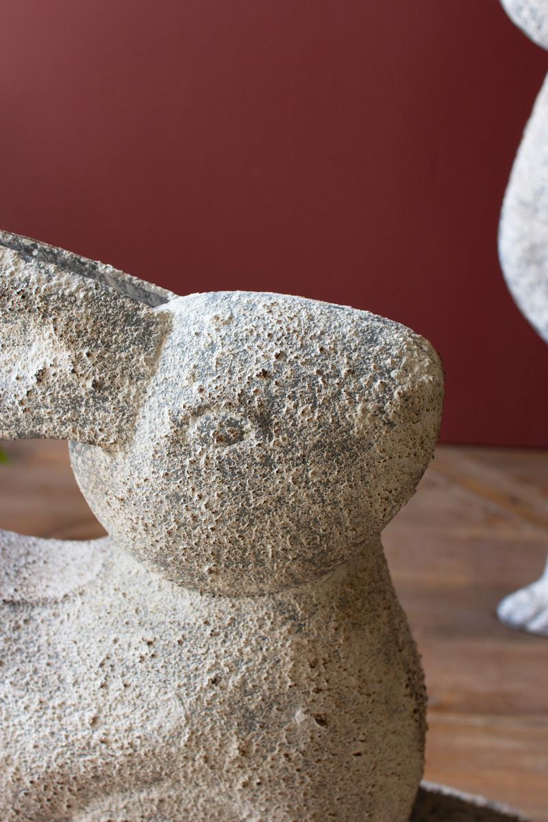 Rustic Metal Rabbits, Grey