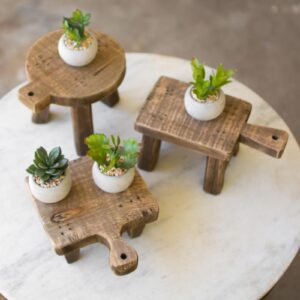 Recycled Wood, Cutting Board Risers – One Each Design