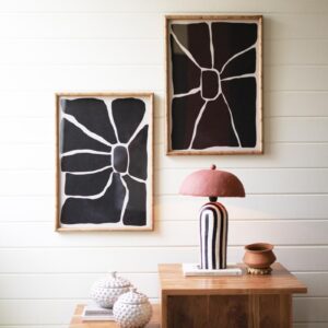 Black and white framed abstract prints