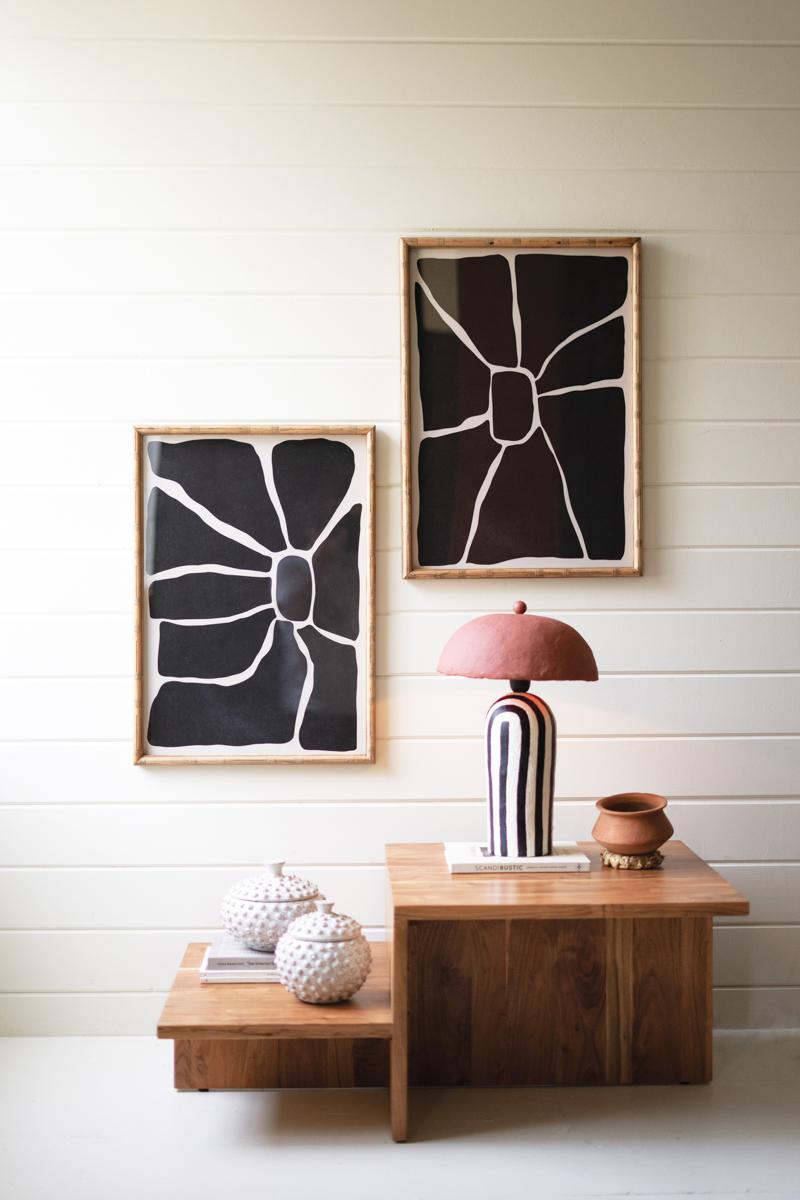 Black & White Framed Abstract Prints Under Glass