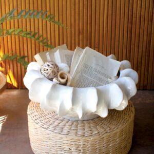 Organic White Ceramic Compote
