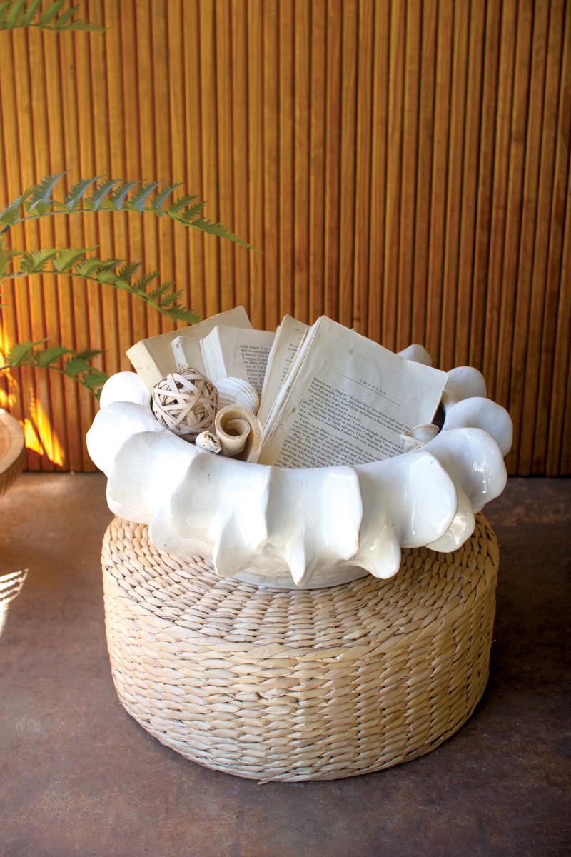 Organic White Ceramic Compote