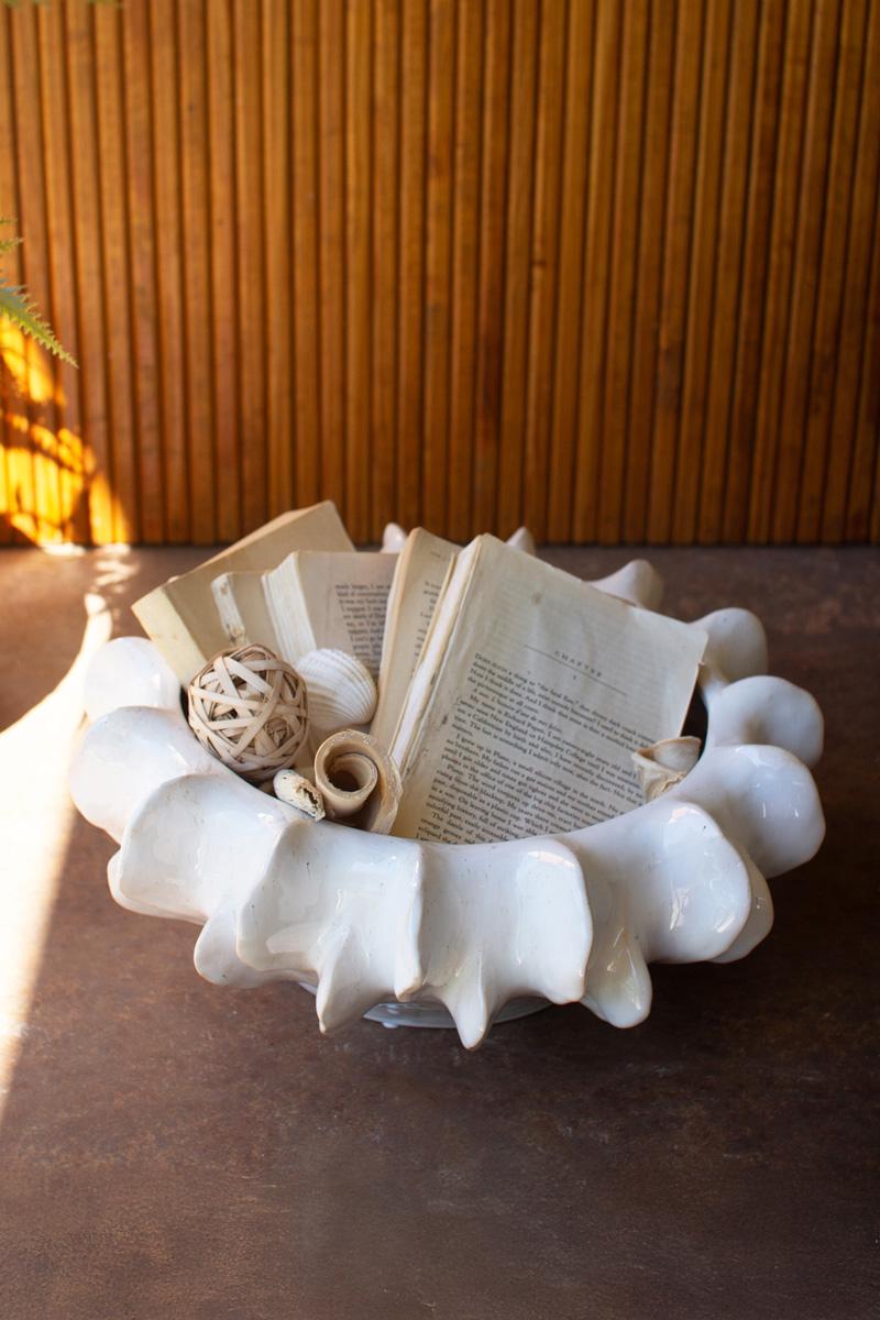Organic White Ceramic Compote