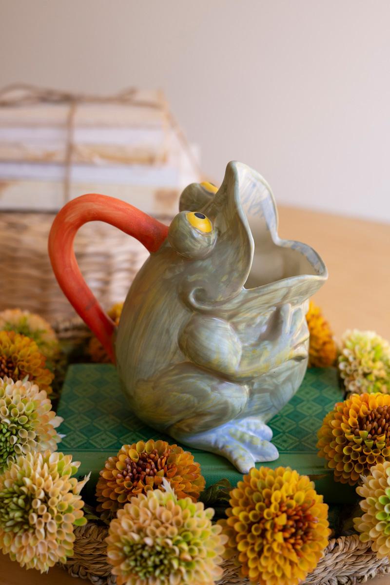 Box of 2 — Ceramic Frog Pitcher Vase