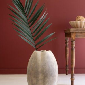 Tall Stone Composite Scalloped Vase