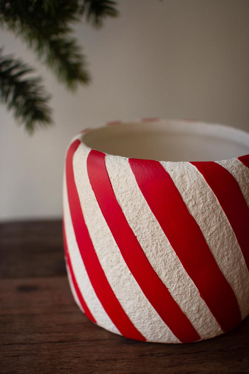 Box of 2 — Set of 3 Concrete Candy Cane Planters