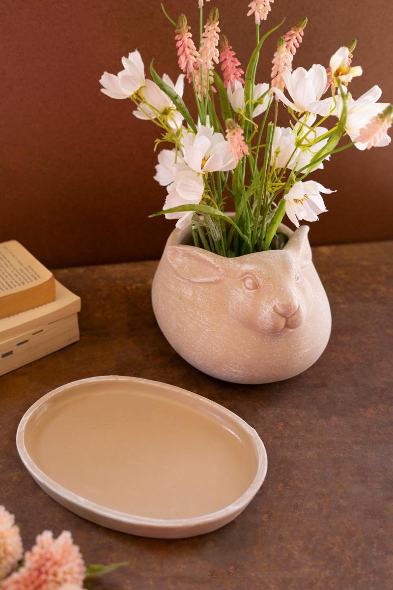 Box of 2 — Cement Easter Rabbit Planter