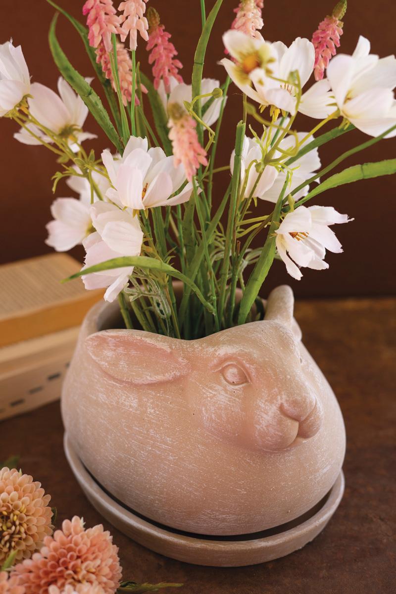 Box of 2 — Cement Easter Rabbit Planter
