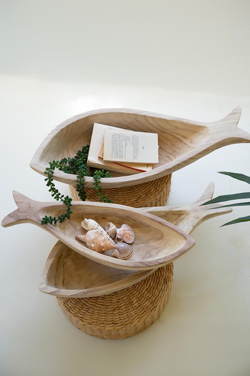 Carved Wood Fish Platters
