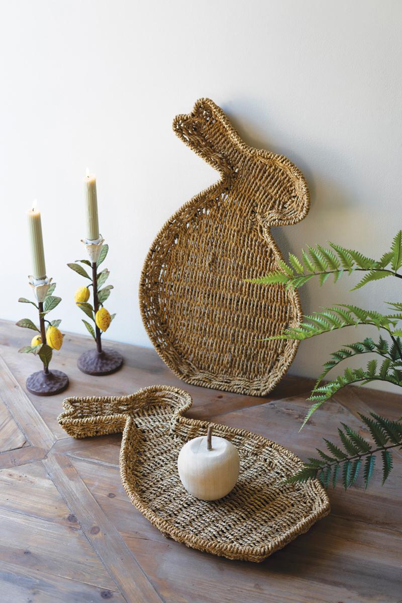 Box of 2 — Set of 2 Woven Vine Rabbit Trays