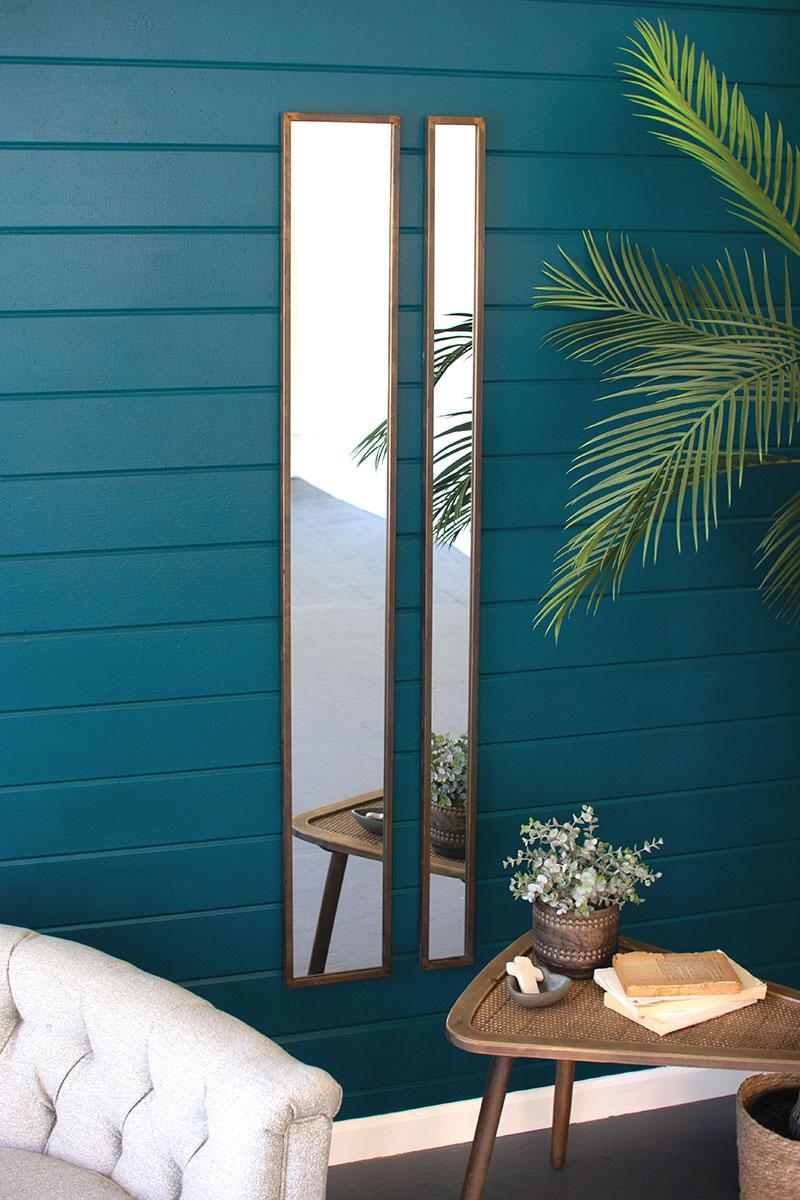 Tall Thin Wall Mirror – 8″ Wide, Gold