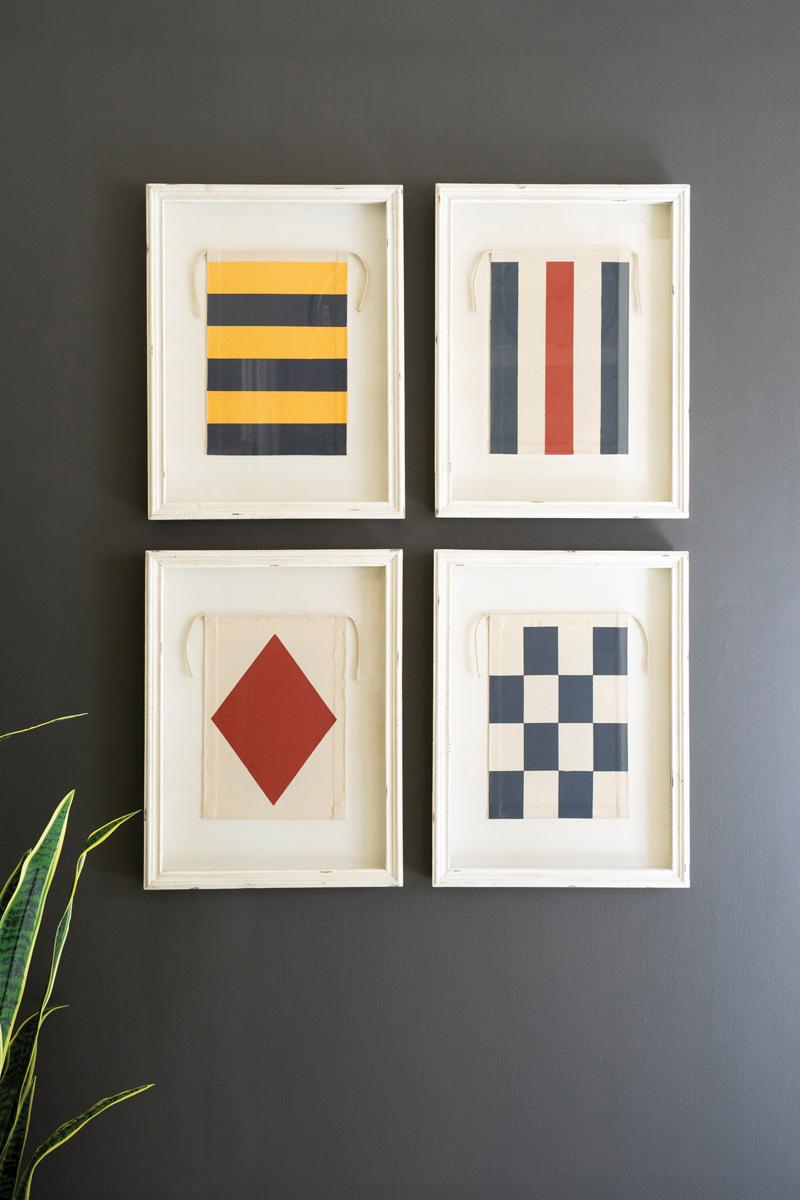 Framed Canvas Nautical Flags Under Glass