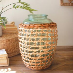 Willow Wrapped Glass Vessel