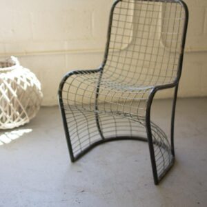 Woven Metal S-Chair, Gray