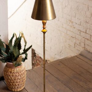 Antique Gold Table Lamp With Metal Shade