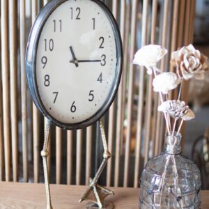 Table Clock With Duck Feet, Gold