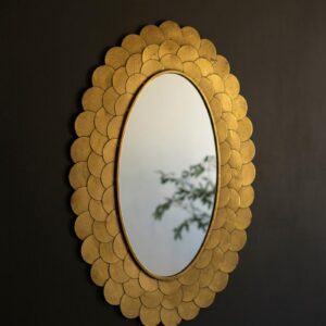 Layered Antique Gold Scallop Framed Mirror