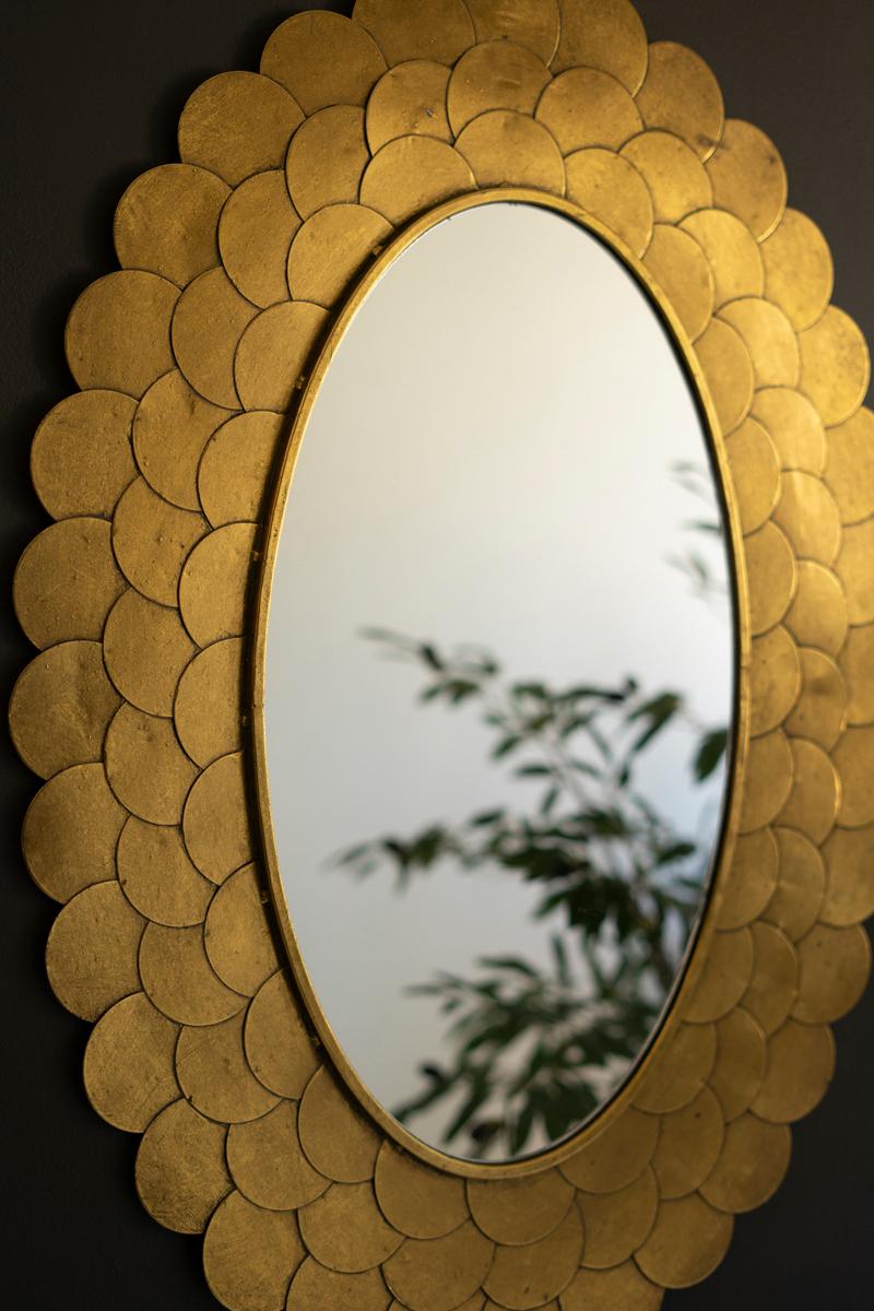 Layered Antique Gold Scallop Framed Mirror