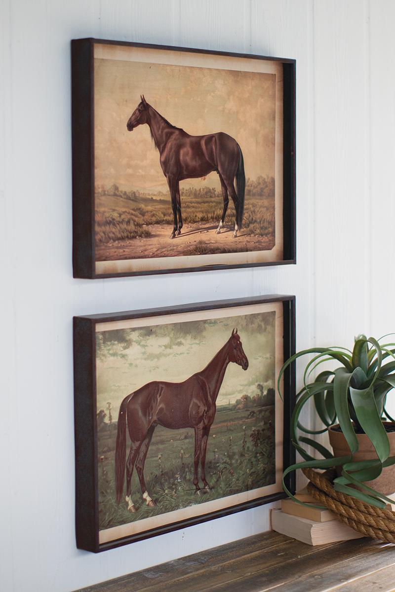 Horse Prints Under Glass