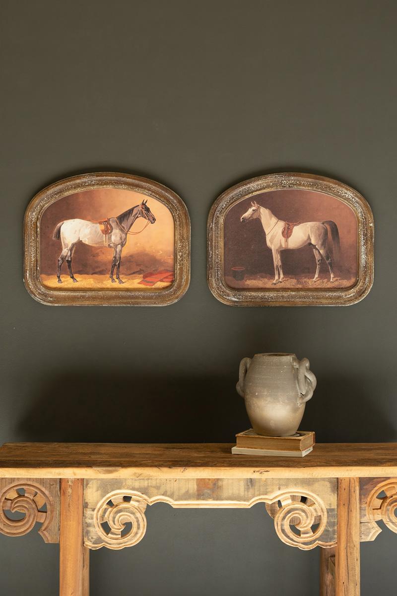 Framed Horse Prints Under Glass