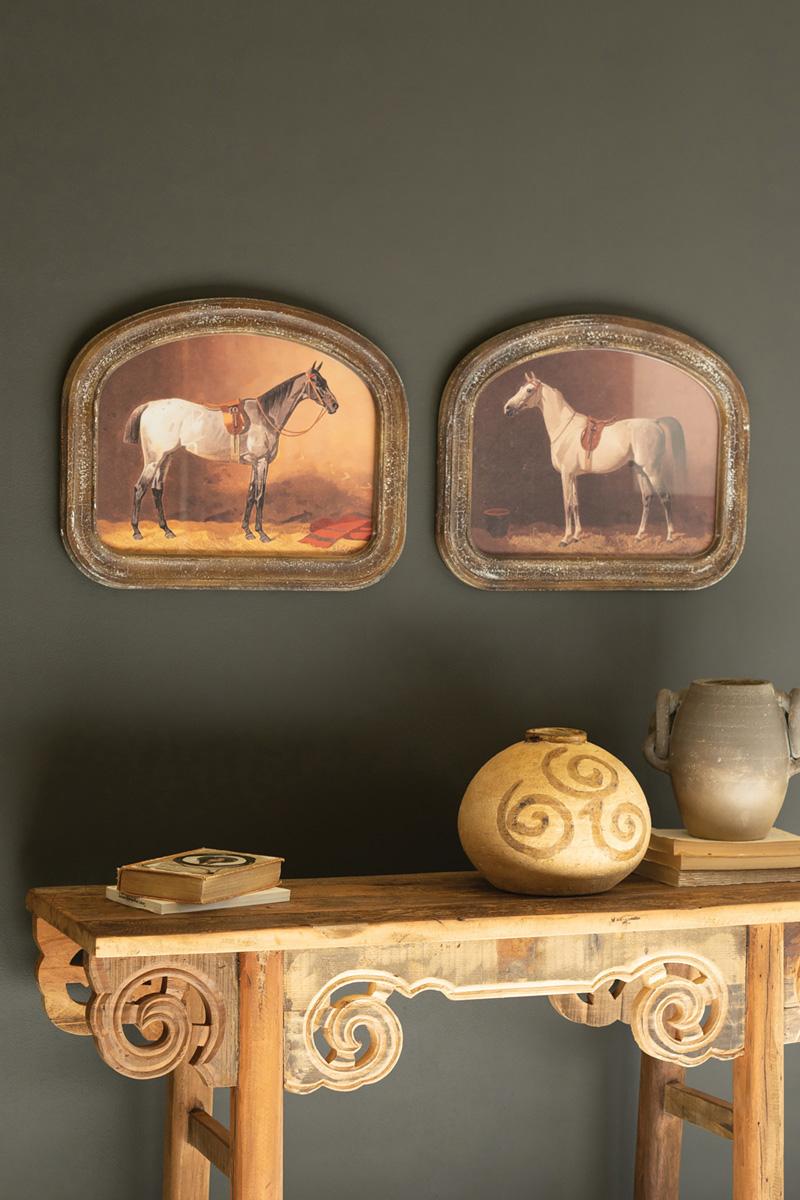 Framed Horse Prints Under Glass