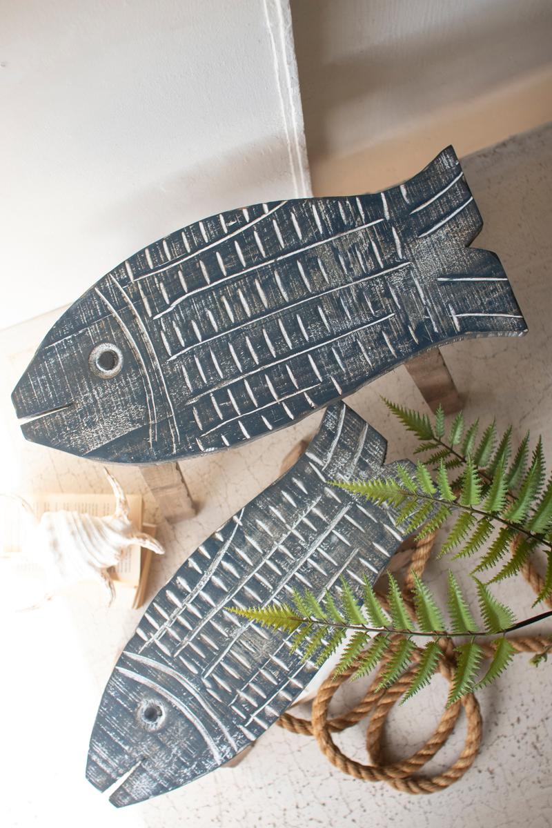 Wooden Fish Stools, Gray