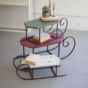 Painted Wood And Metal Sleighs