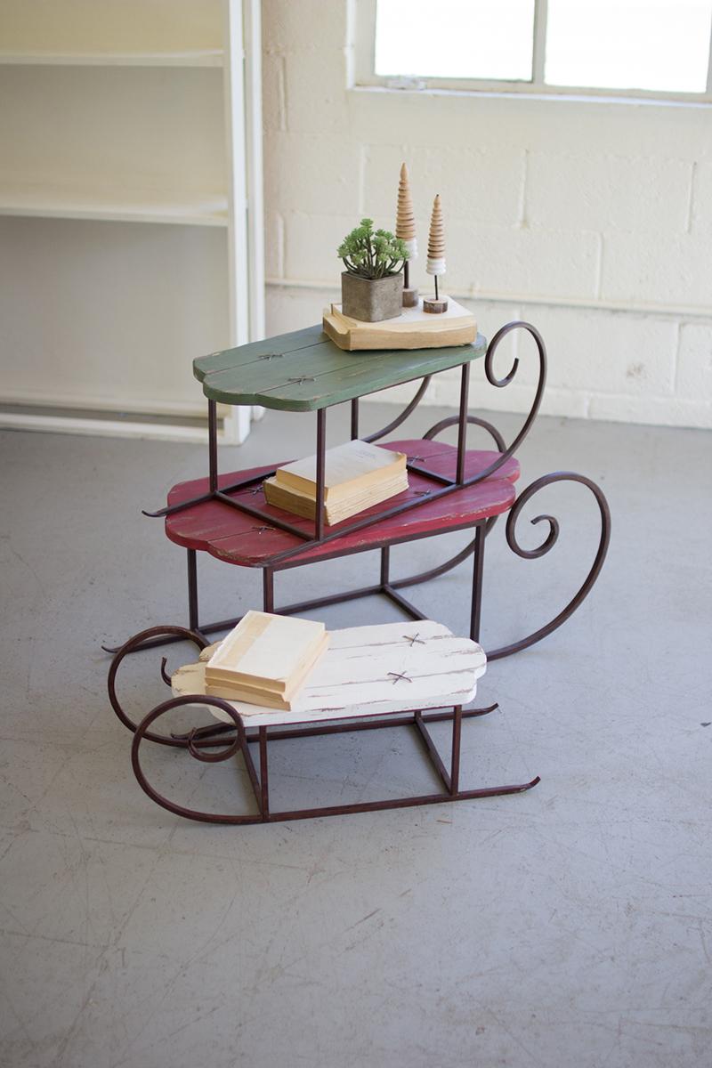Painted Wood And Metal Sleighs