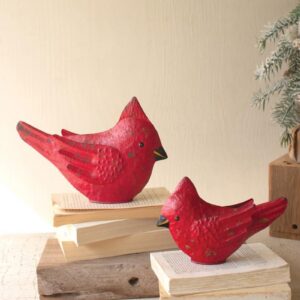 Box of 2 — Set of 2 Painted Metal Cardinals