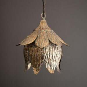 Antique Brass Tulip Pendant Light
