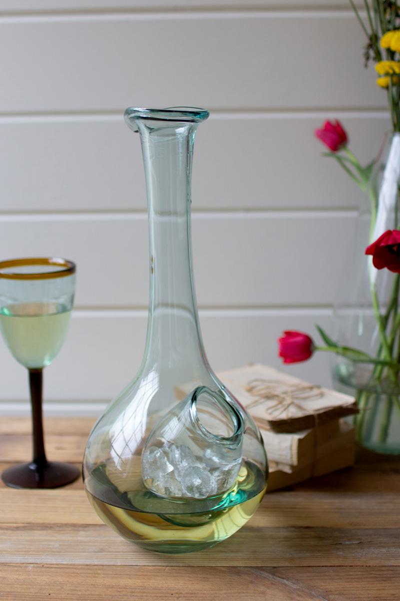 Box of 2 — White Wine Glass Decanter with Ice Pocket