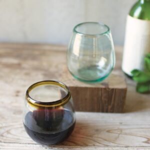 Recycled Glass, Stemless Wine Glass-Clear