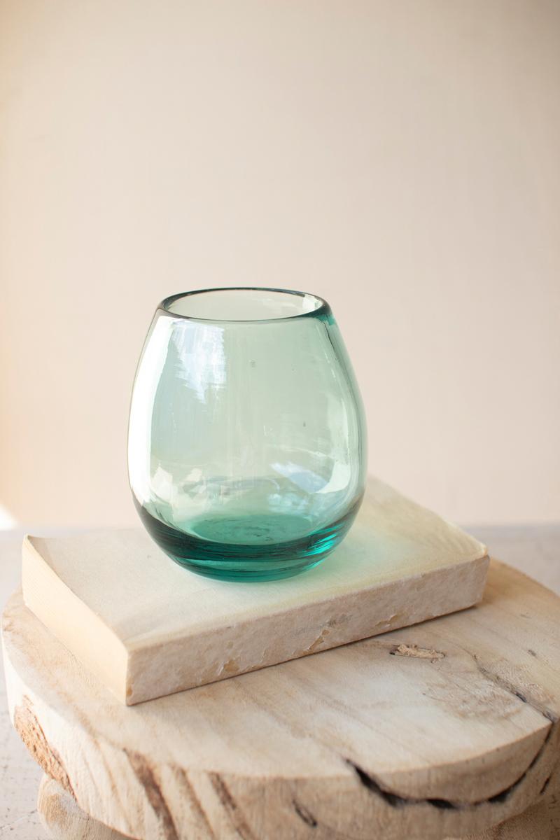 Recycled Glass, Stemless Wine Glass-Clear