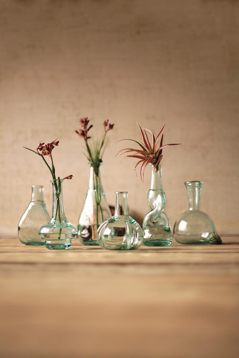 Recycled Glass, Bottle Bud Vases
