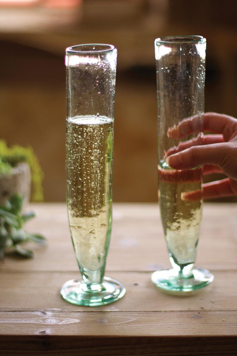Recycled Glass, Tall Recycled Champagne Flute