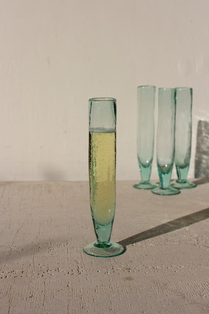 Recycled Glass, Tall Recycled Champagne Flute