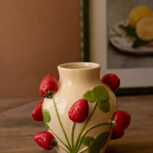 Box of 2 — Ceramic Strawberry Vase