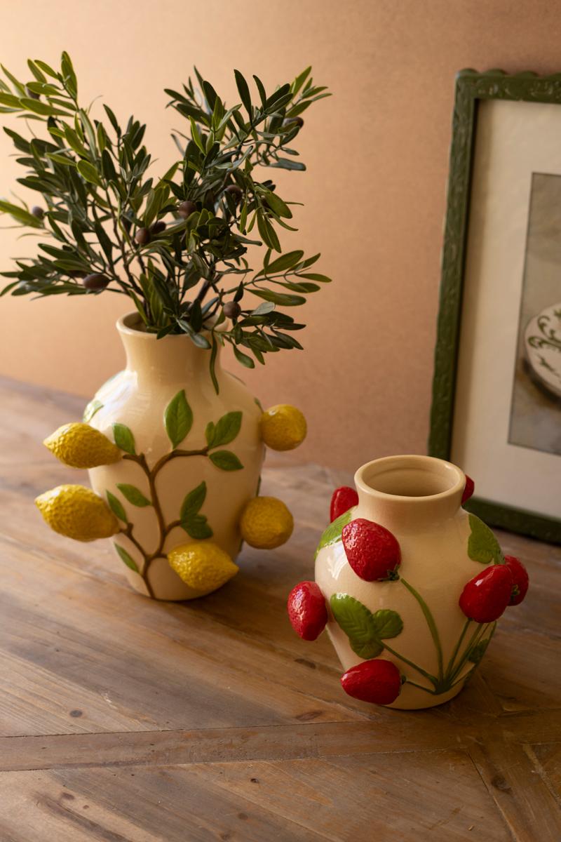 Box of 2 — Ceramic Strawberry Vase