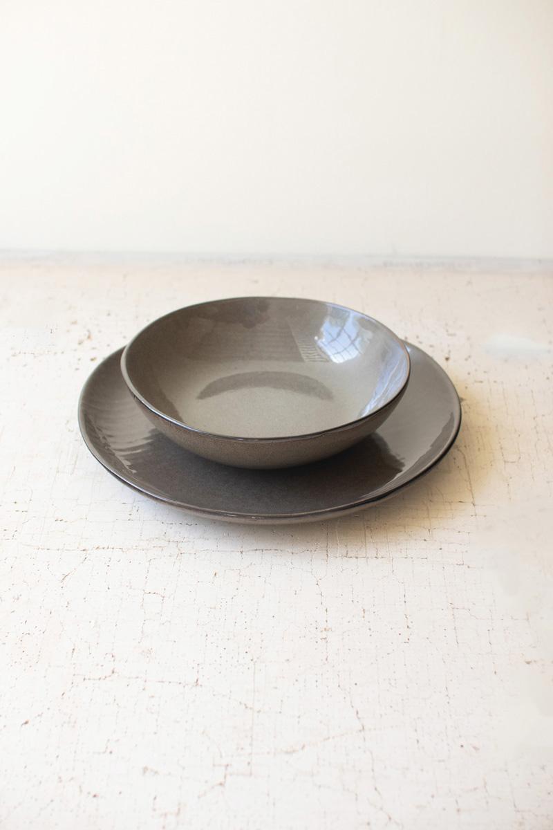 Bayou Ceramic Dinner Plate And Bowl (6 Bowl, 6 Plates