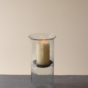 Box of 2 — Mini Glass Candle Cylinders with Rustic Insert / Large