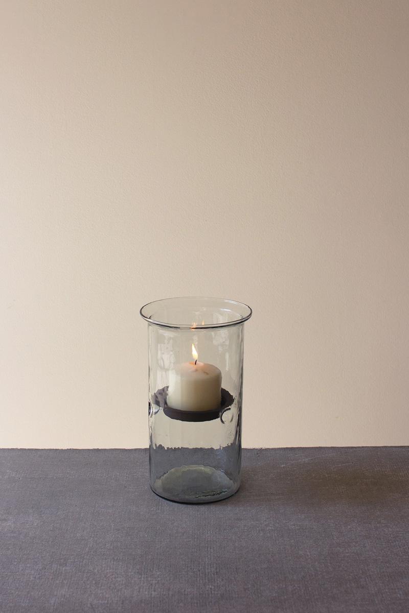 Box of 2 — Mini Glass Candle Cylinders with Rustic Insert Medium