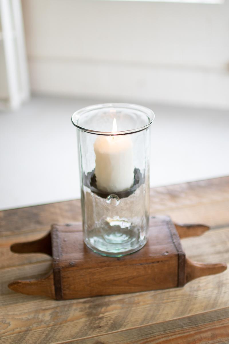 Box of 2 — Mini Glass Candle Cylinders with Rustic Insert Medium