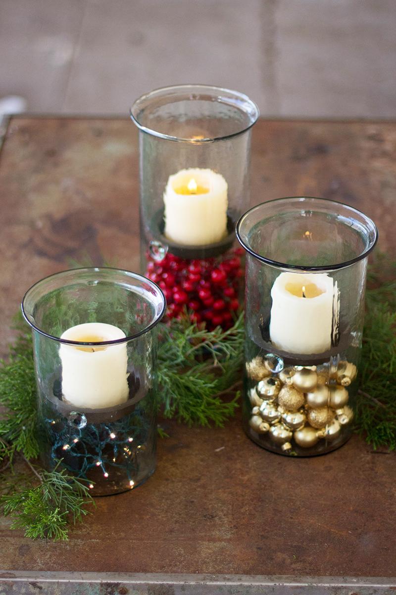Box of 2 — Mini Glass Candle Cylinders with Rustic Insert Medium