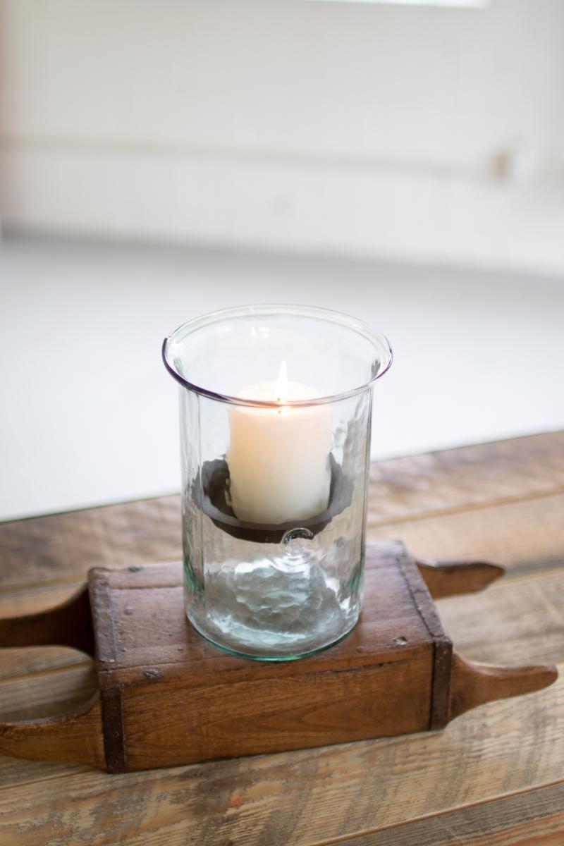 Mini Glass Candle Cylinders W Rustic Insert – Small, Clear