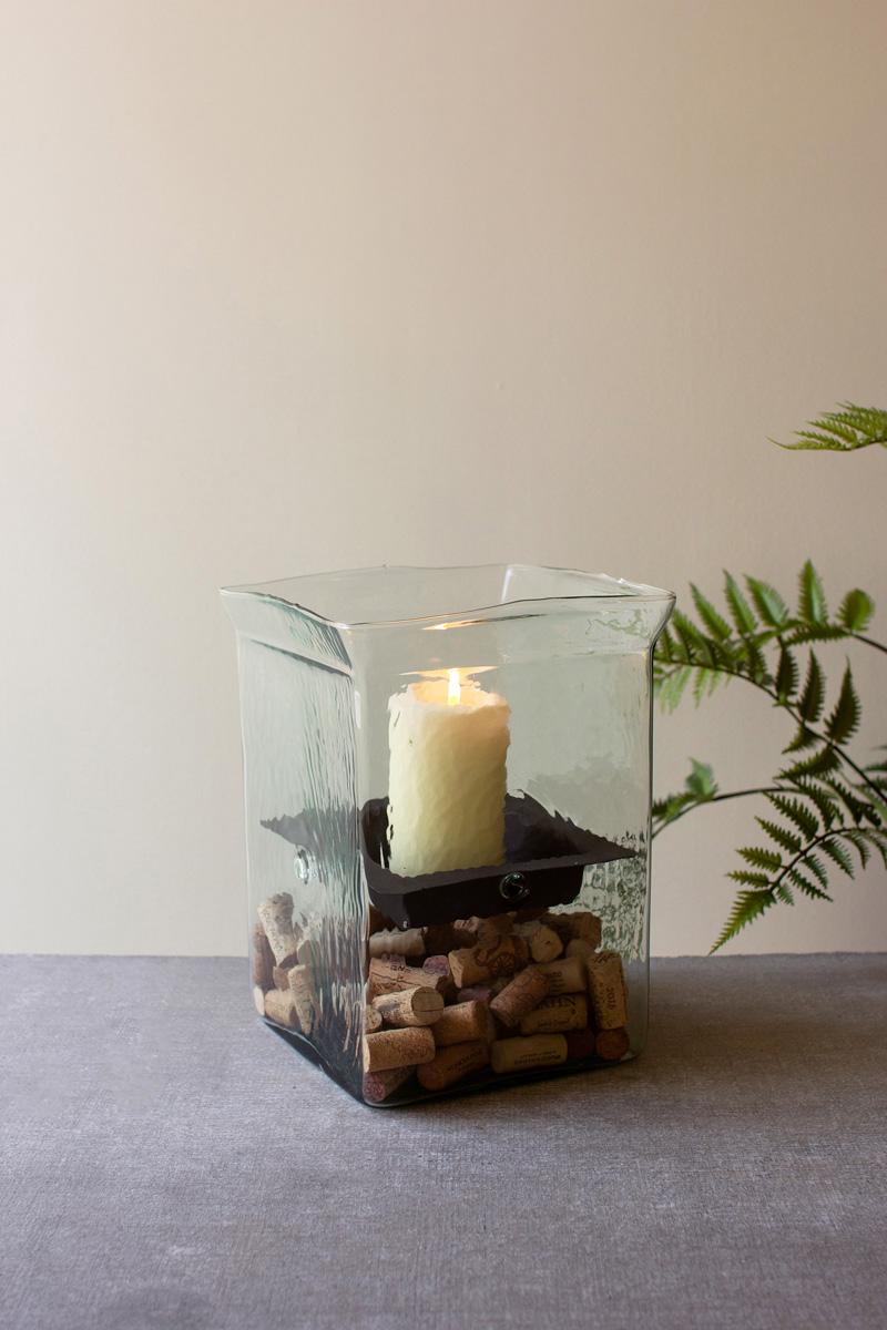 Giant Square Candle Hurricane, Clear