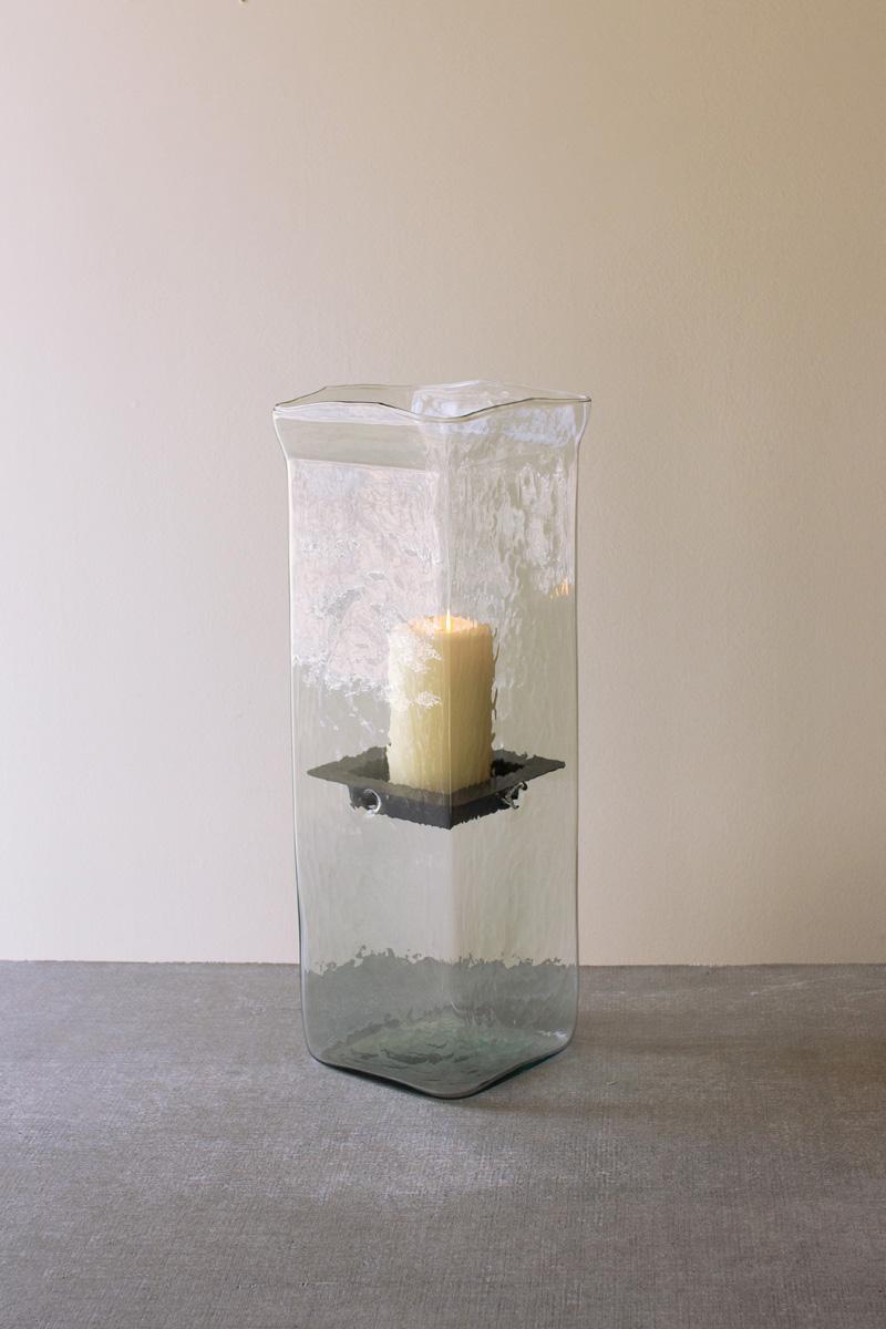Square Candle Hurricane – Large, Clear