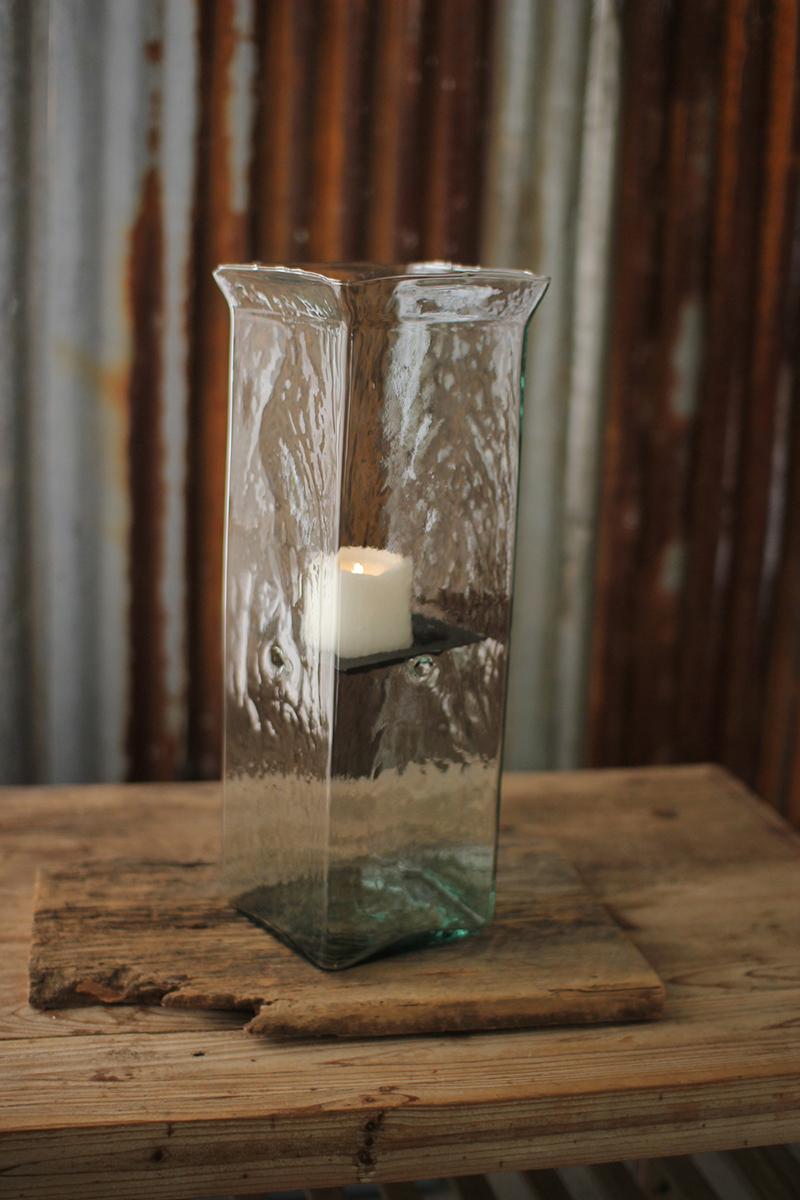 Square Candle Hurricane – Large, Clear