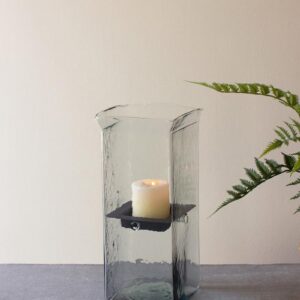 Square Candle Hurricane – Medium, Clear