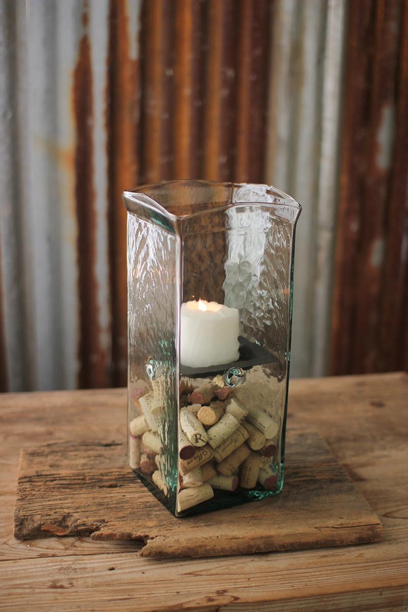 Square Candle Hurricane – Medium, Clear